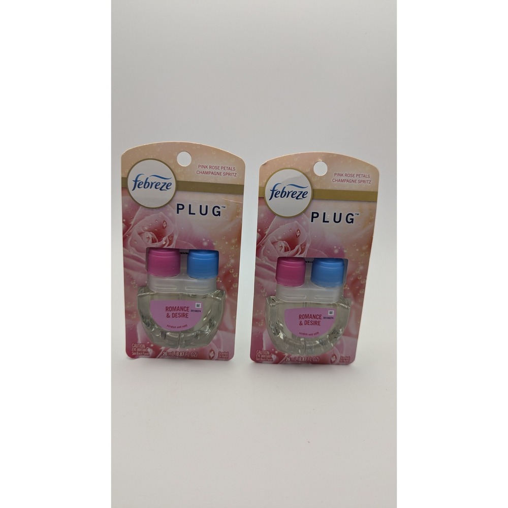Febreze Plug Scented Oil Refills Romance & Desire 2 Pack Pink Rose Petals 26ml